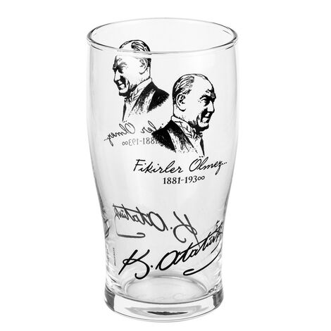 Ataturk Themed Beer Glass