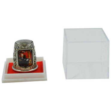 Ataturk Themed Collectible Souvenir Thimble With Gift Box - Shield Shape 20x25 mm - Thumbnail