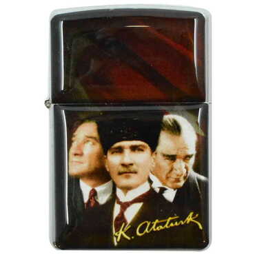 Ataturk Themed Custom Printed Metal Gasoline Lighter - Thumbnail