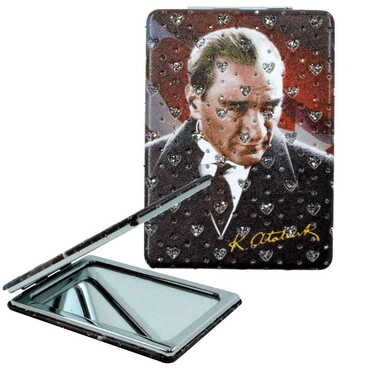 Ataturk Themed Custom Printed Rectangle Pocket Mirror - Thumbnail