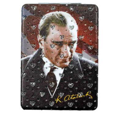 Ataturk Themed Custom Printed Rectangle Pocket Mirror - Thumbnail