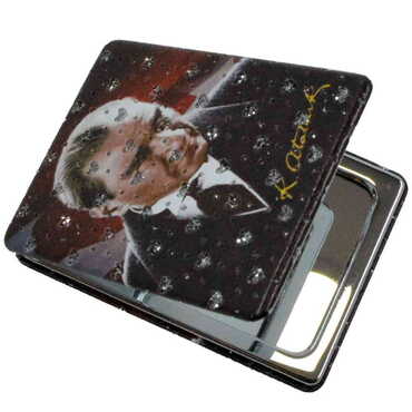 Ataturk Themed Custom Printed Rectangle Pocket Mirror - Thumbnail