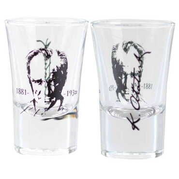 Myros - Ataturk Themed Custom Printed Shot Glass 45x70 mm