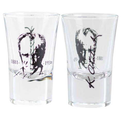 Ataturk Themed Custom Printed Shot Glass 45x70 mm