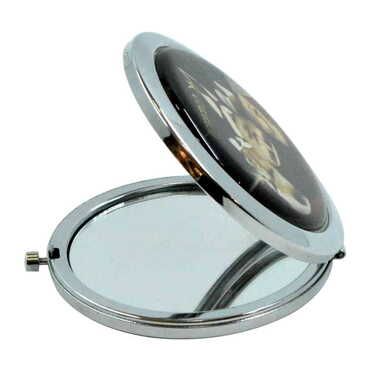 Ataturk Themed Customised Metal Epoxy Travel Make Up Compact Mirror 70x11 mm - Thumbnail