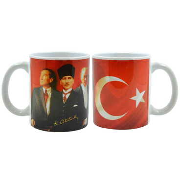 Ataturk Themed Customised Porcelain Souvenir Travel Mug 80x95 mm - Thumbnail