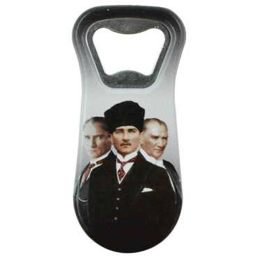 Ataturk Themed Customised Uv Printed Plastic Base Plastic Base Bottle Opener 95x43 mm - Thumbnail