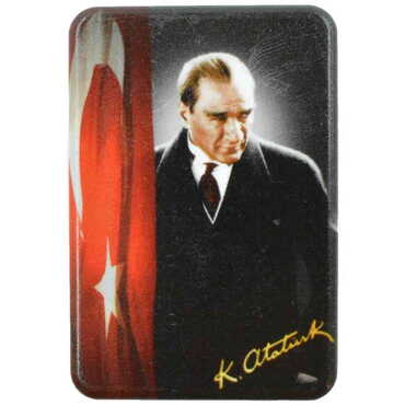 Ataturk Themed Customised UV Printed Plastic Base Rectangle Fridge Magnet 80x50 mm - 4