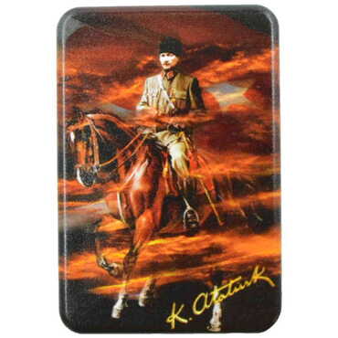 Ataturk Themed Customised UV Printed Plastic Base Rectangle Fridge Magnet 80x50 mm - 7