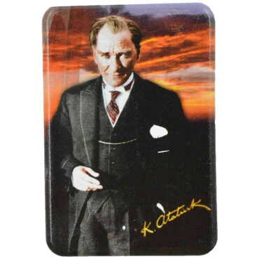 Ataturk Themed Customised UV Printed Plastic Base Rectangle Fridge Magnet 80x50 mm - 8