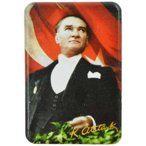 Ataturk Themed Customised UV Printed Plastic Base Rectangle Fridge Magnet 80x50 mm - 9