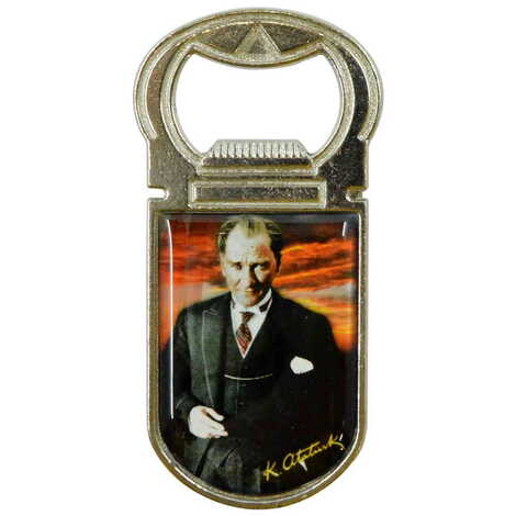 Ataturk Themed Customizable Metal Magnetic Bottle Opener 40x95 mm