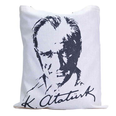 Myros - Ataturk Themed Digital Printed Tote Bag 35x40 cm