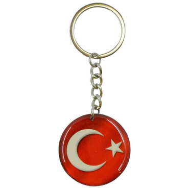 Ataturk Themed Double Face Printed Epoxy Keychain - Thumbnail