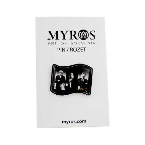 Atatürk Themed Myros Metal Flag Pin 25x20 mm - 1