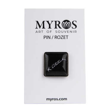 Atatürk Themed Myros Metal Square Badge 18x18 mm - 5
