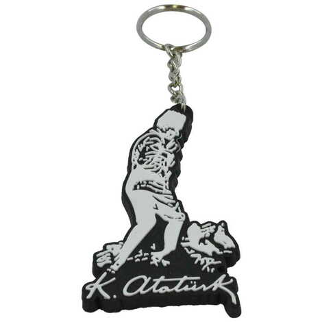 Ataturk Themed Plastic Rubber Keyring