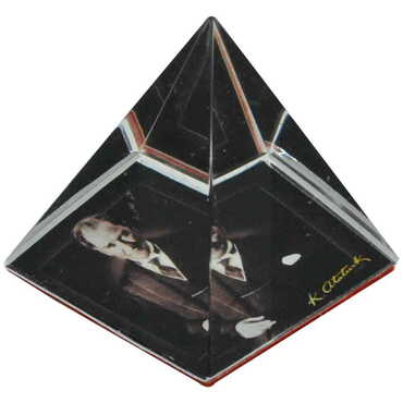 Ataturk Themed Pyramid Paperweight 4 Cm - Thumbnail