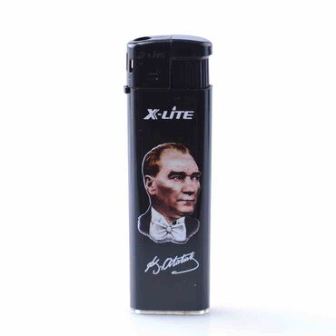 Myros - Ataturk Themed UV Plastic White Printed Lighter