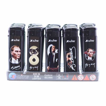 Ataturk Themed UV Plastic White Printed Lighter - Thumbnail