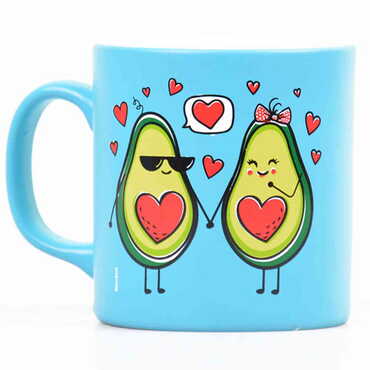 Avocado Themed Ceramic Custom Printed Mug - Thumbnail