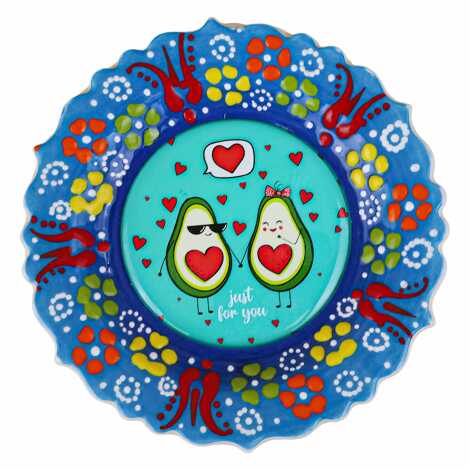 Avocado Themed Myros Ceramic Picture Plate 12 cm - 1