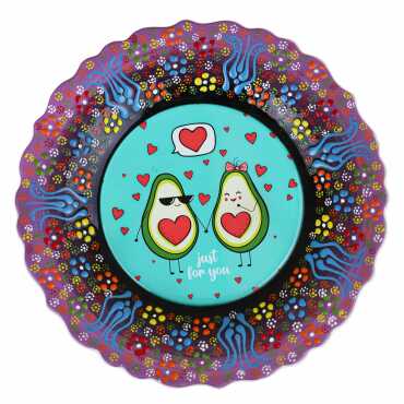 Avocado Themed Myros Ceramic Picture Plate 18 cm - Myros