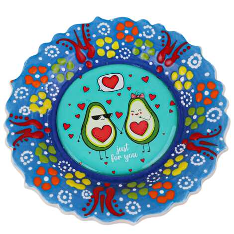 Avokado Temalı Çini Myros Resim Tabak 12 cm - 2