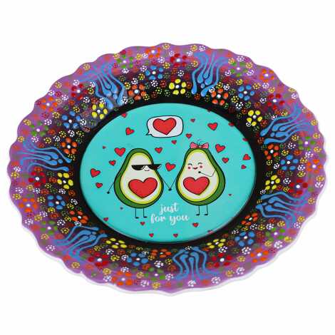Avokado Temalı Çini Myros Resim Tabak 18 cm - 5