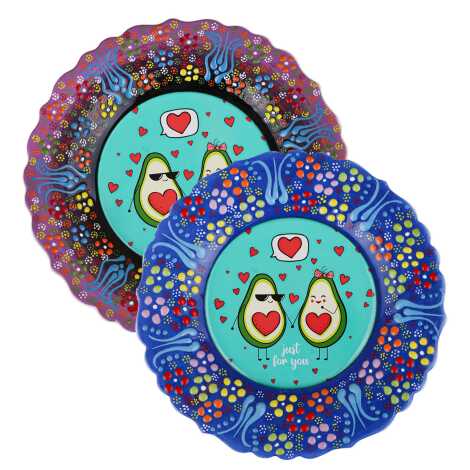 Avokado Temalı Çini Myros Resim Tabak 18 cm - 2