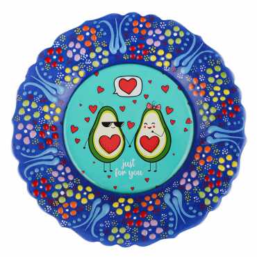 Avokado Temalı Çini Myros Resim Tabak 18 cm - 4