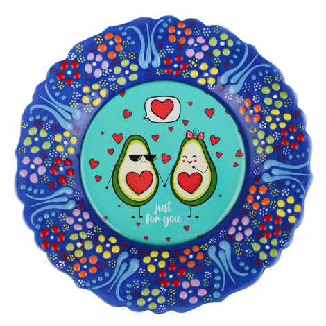 Avokado Temalı Çini Myros Resim Tabak 18 cm - 4