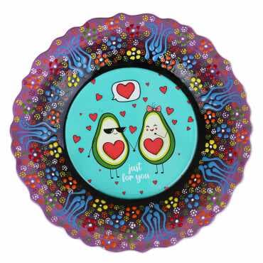 Avocado Themed Myros Ceramic Picture Plate 18 cm