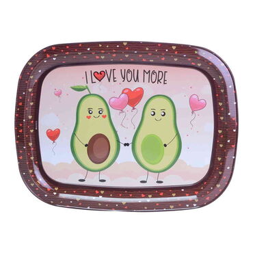 Avocado Themed Custom Printed Metal Tin Tray