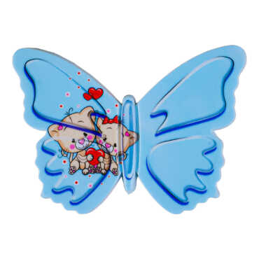 Ayıcık Temalı Uv Baskılı Kelebek Şekilli Magnet 80x58 mm - Myros