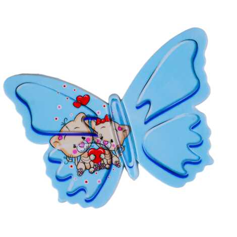 Ayıcık Temalı Uv Baskılı Kelebek Şekilli Magnet 80x58 mm - 2