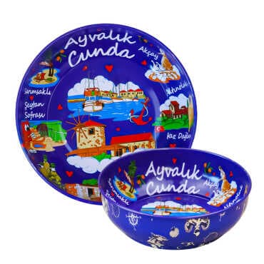 Ayvalık Themed Metal Bowl 75 mm