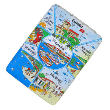 Ayvalık Themed Myros Rectangular Curved PU Mirror - 6