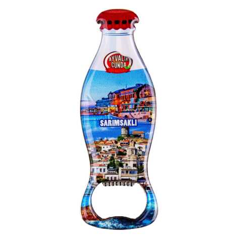 Ayvalık Bölgesi Temalı Myros Metal Kola Şişesi Açacak Magnet 120x41 mm - 1