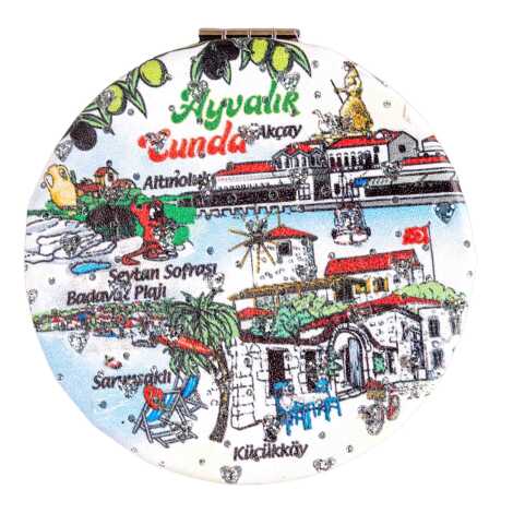 Ayvalık Bölgesi Temalı Myros Yuvarlak Pu Ayna - 3