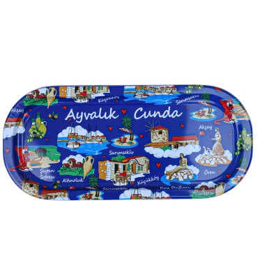 Ayvalık Themed Oval Tray 35x16 cm