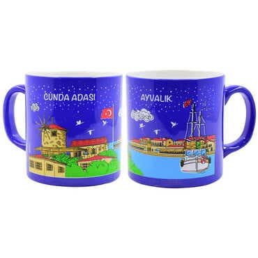 Ayvalik Region Themed Customised Serigraphy Printed Ceramic Mug 82x90 mm - 30