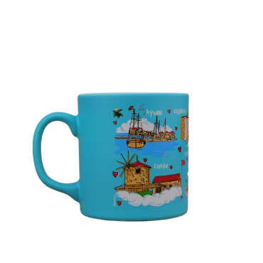 Ayvalik Region Themed Customised Serigraphy Printed Ceramic Mug 82x90 mm - 21