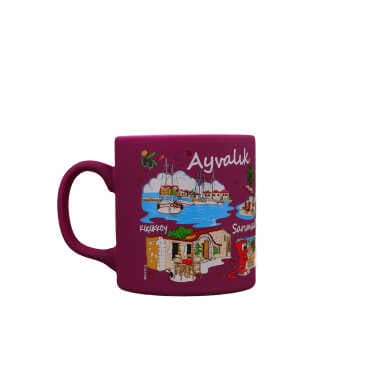 Ayvalik Region Themed Customised Serigraphy Printed Ceramic Mug 82x90 mm - 3