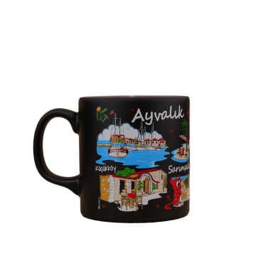 Ayvalik Region Themed Customised Serigraphy Printed Ceramic Mug 82x90 mm