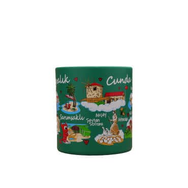 Ayvalik Region Themed Customised Serigraphy Printed Ceramic Mug 82x90 mm - 13