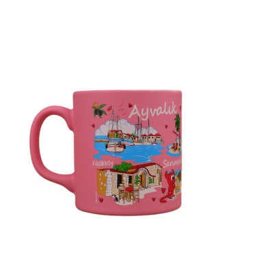 Ayvalik Region Themed Customised Serigraphy Printed Ceramic Mug 82x90 mm - 2