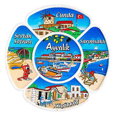 Ayvalık Bölgesi Temalı Uv Baskılı Polyester Tabak 15 Cm - Myros