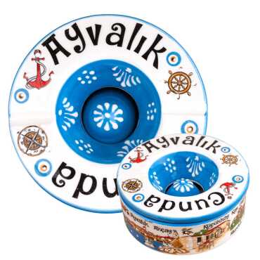Ayvalık Bölgesi Temalı Yöresel Kapaklı Büyük Küllük 115*55 Mm - 1