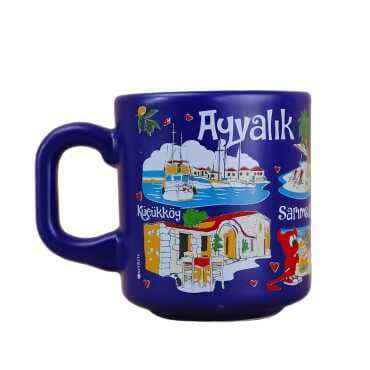 Ayvalık Themed Traditional Ceramic Cappuccino Mug
